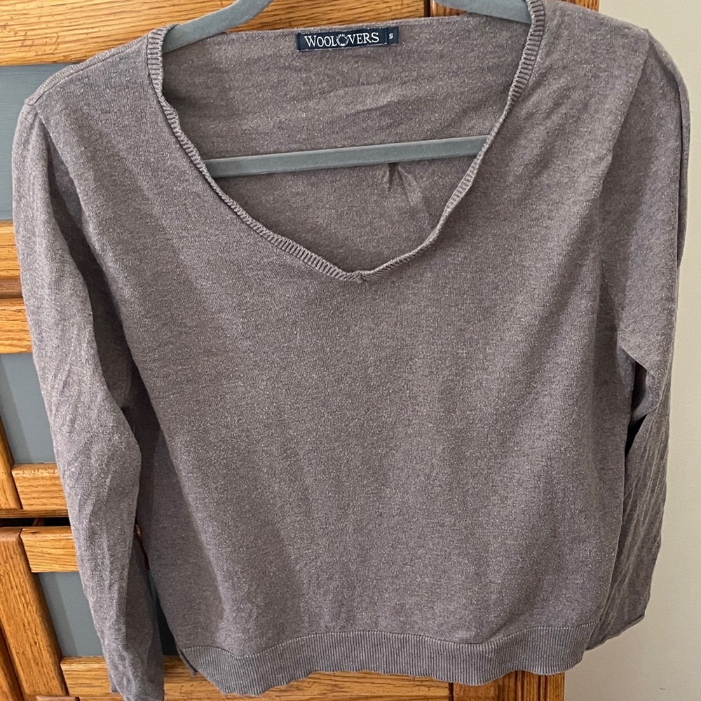 WoolOvers Gray V-Neck Sweater